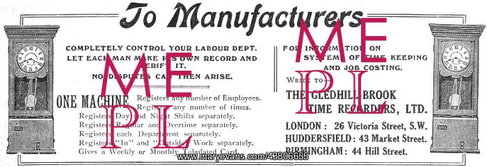 : Gledhill-Brook Factory Time Recorders : Gledhill-Brook Factory Time Recorders