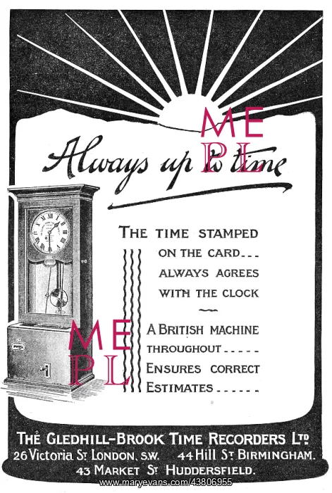 : Gledhill-Brook Factory Time Recorders : Gledhill-Brook Factory Time Recorders