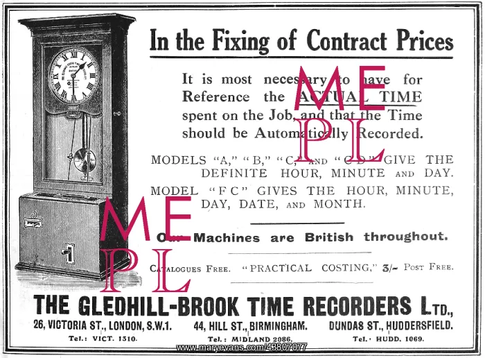 : Gledhill-Brook Factory Time Recorders : Gledhill-Brook Factory Time Recorders