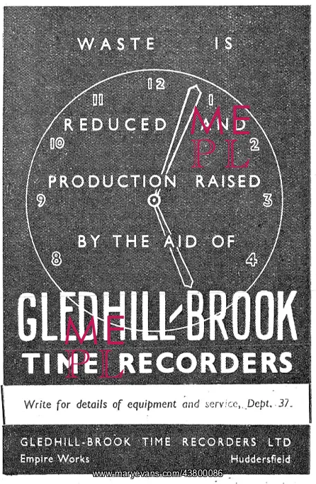 : Gledhill-Brook Time Recorders 1942 : Gledhill-Brook Time Recorders 1942