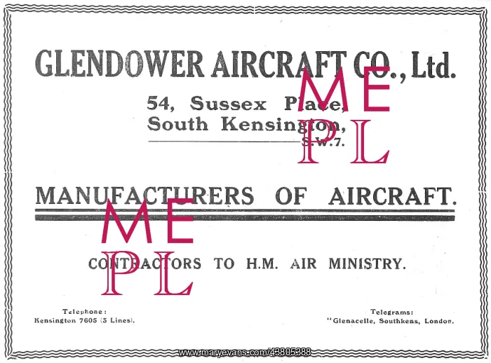 : Glendower Aircraft Co: Aircraft Constructors 1918 : Glendower Aircraft Co: Aircraft Constructors 1918