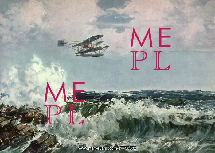 : Glenn L. Martin flying over Ocean in Flying Machine in 1912 : Glenn L. Martin flying over Ocean in Flying Machine in 1912