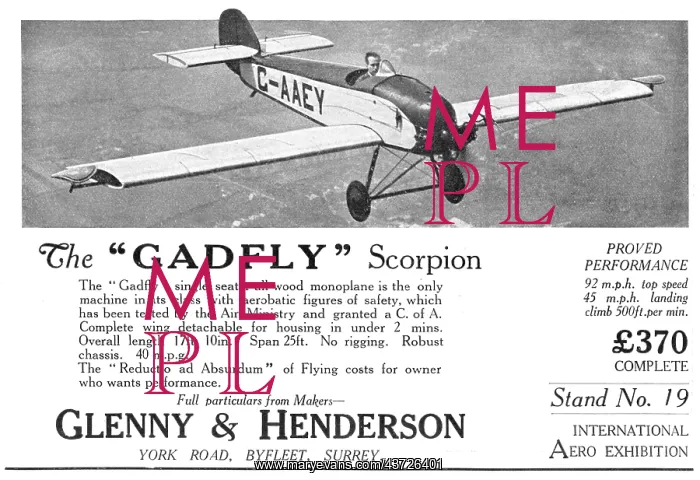 : Glenny & Henderson Gadfly G-AAEY - ABC Scorpion II Engine : Glenny & Henderson Gadfly G-AAEY - ABC Scorpion II Engine