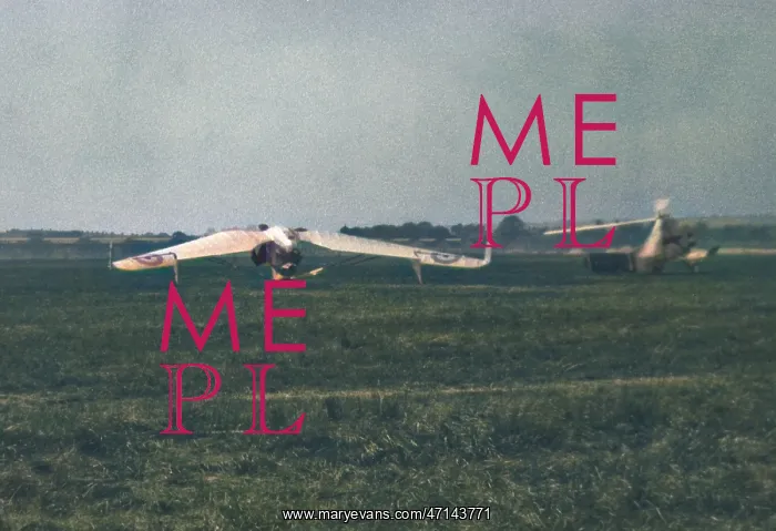 : Two gliders in a field, Pterodactyl IV and Cierva C.19 : Two gliders in a field, Pterodactyl IV and Cierva C.19