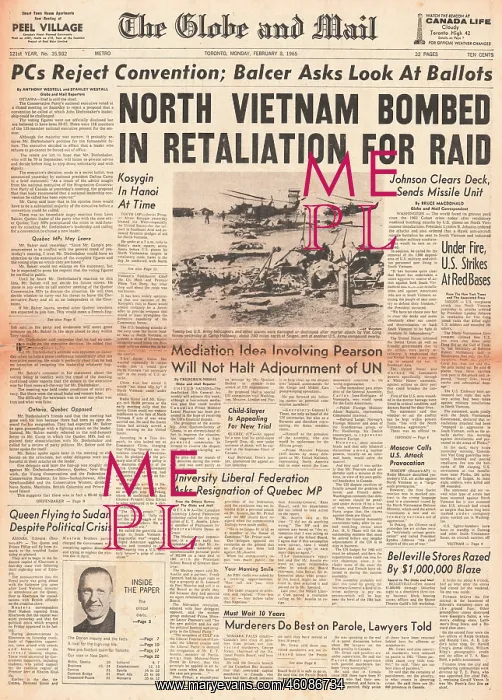 : Globe and Mail (Canada) U.S. Airforce bomb North Vietnam : Globe and Mail (Canada) U.S. Airforce bomb North Vietnam