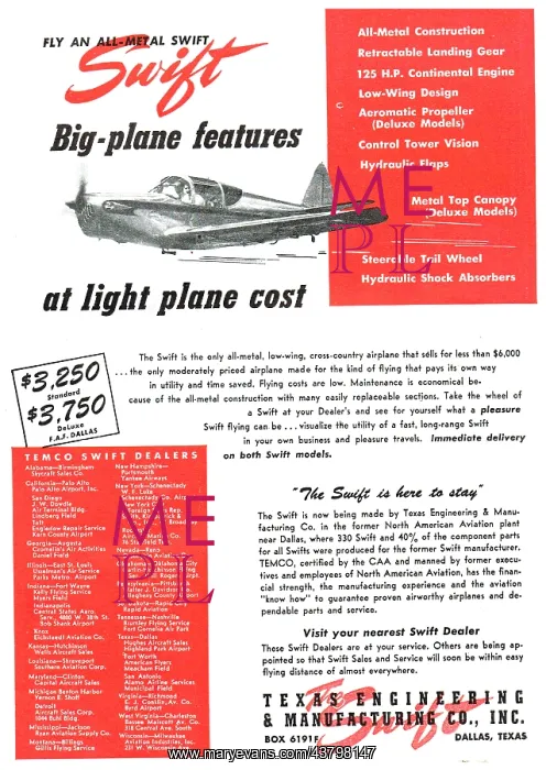 : Globe Swift - Temco Swift : Globe Swift - Temco Swift