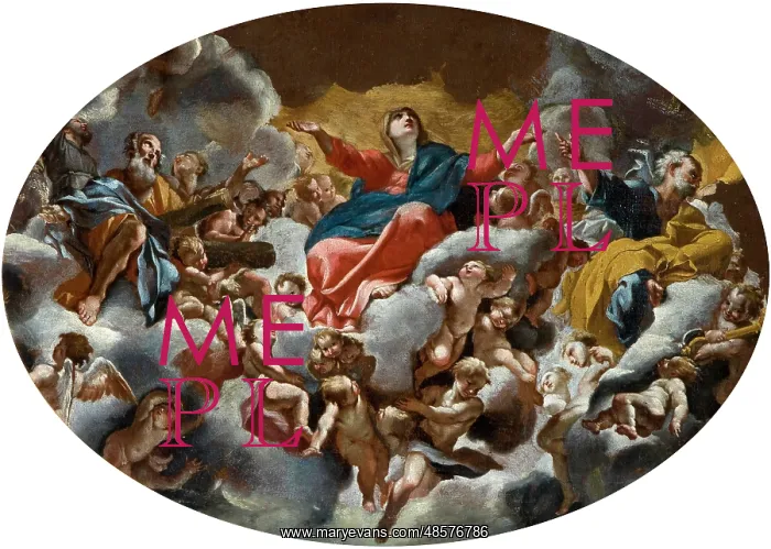 : Glorification of Virgin Fresco in Dome of S. Andrea della Va : Glorification of Virgin Fresco in Dome of S. Andrea della Va