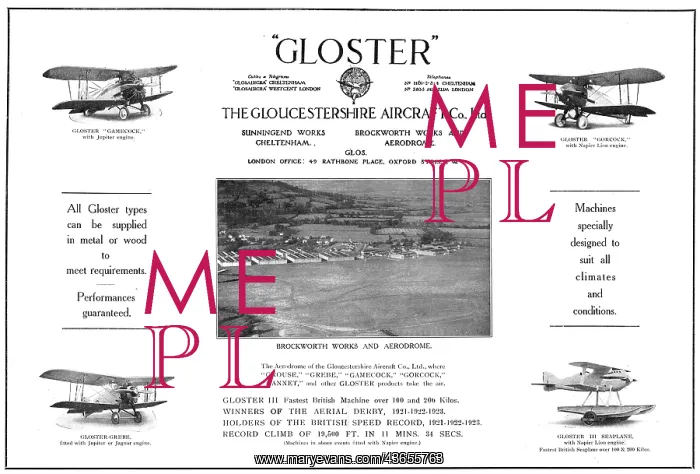 : Gloster Aircraft Range & View Of Brockworth : Gloster Aircraft Range & View Of Brockworth