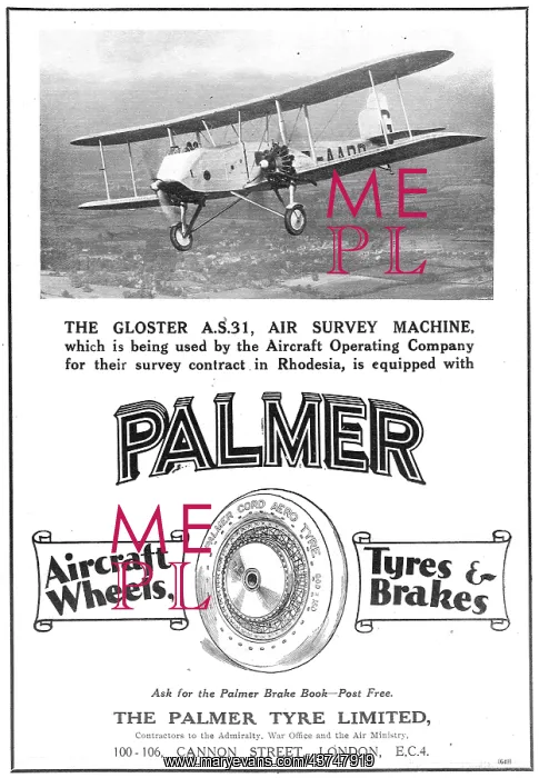 : The Gloster AS31 Uses Palmer Wheels & Tyres : The Gloster AS31 Uses Palmer Wheels & Tyres
