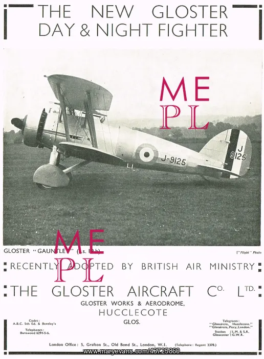 : Gloster Gauntlet J9125 (publication date to be verified) : Gloster Gauntlet J9125 (publication date to be verified)