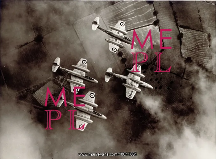 : Gloster Meteor T7s perform aerobatics : Gloster Meteor T7s perform aerobatics