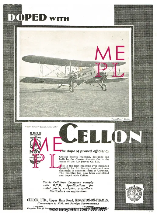 : The Gloster Survey Aircraft Is Doped With Cellon : The Gloster Survey Aircraft Is Doped With Cellon
