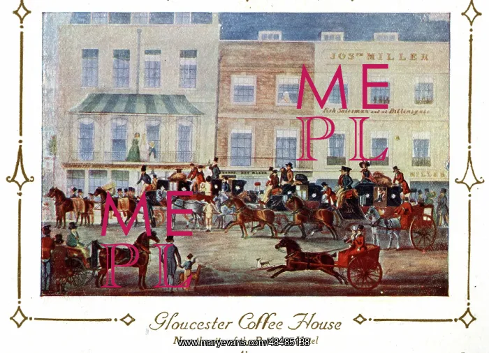 : Gloucester Coffee House, now the site of The Savoy Hotel : Gloucester Coffee House, now the site of The Savoy Hotel