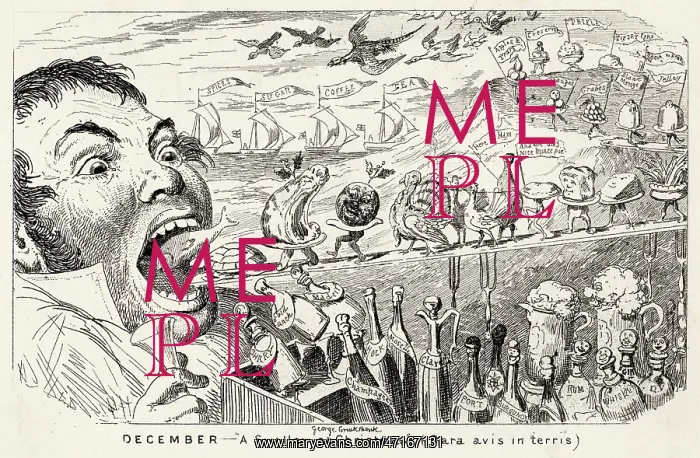  : Gluttony. A SWALLOW AT CHRISTMAS satire on seasonal gluttony