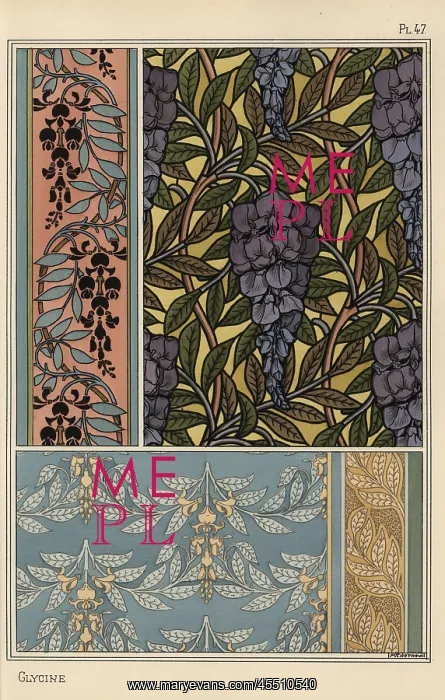 : Glycine in art nouveau patterns : Glycine in art nouveau patterns