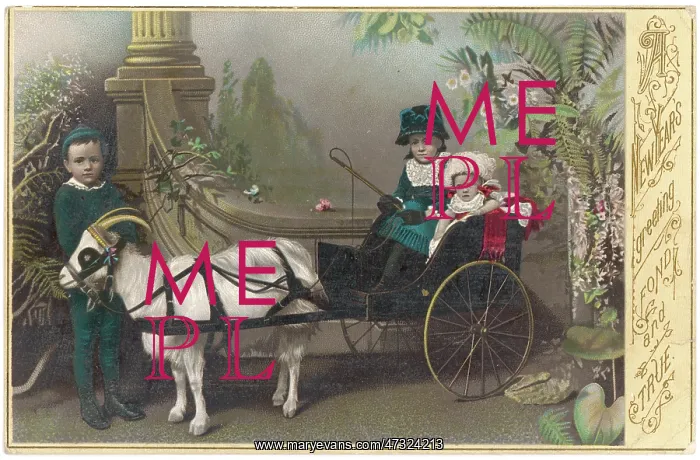 : Two in a Goat-Cart - circa 1880 : Two in a Goat-Cart - circa 1880