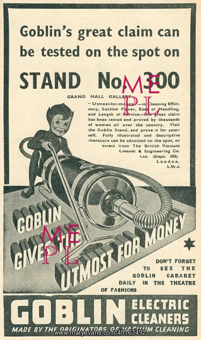 : Goblin Electric Cleaners Advertisement : Goblin Electric Cleaners Advertisement
