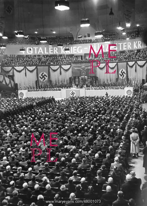 : Goebbels gives speech in Berlin, Germany, WW2 : Goebbels gives speech in Berlin, Germany, WW2