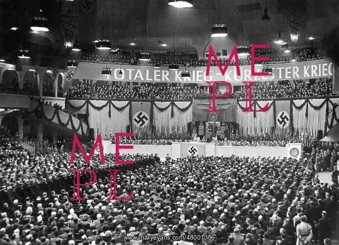 : Goebbels gives speech in Berlin, Germany, WW2 : Goebbels gives speech in Berlin, Germany, WW2