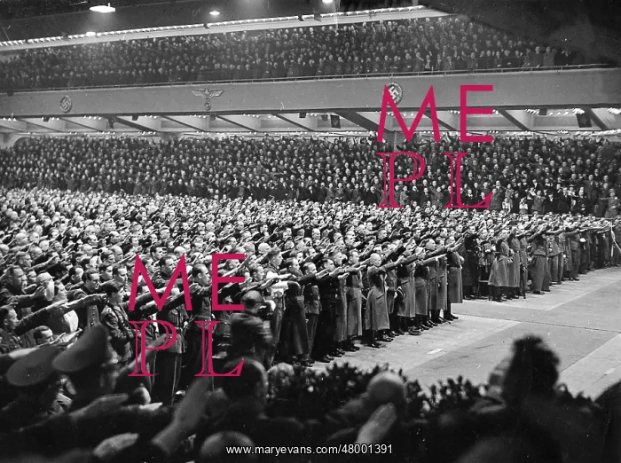 : Goebbels gives speech in Berlin, Germany, WW2 : Goebbels gives speech in Berlin, Germany, WW2