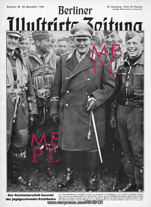 : Goering visits the Richthofen Squadron, WW2 : Goering visits the Richthofen Squadron, WW2