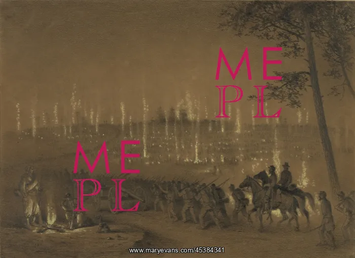 : GOING INTO BIVOUAC AT NIGHT, by Edwin Forbes : GOING INTO BIVOUAC AT NIGHT, by Edwin Forbes