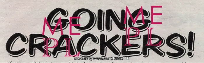 : 'Going Crackers!' Text and graphic in Woman's Weekly : 'Going Crackers!' Text and graphic in Woman's Weekly