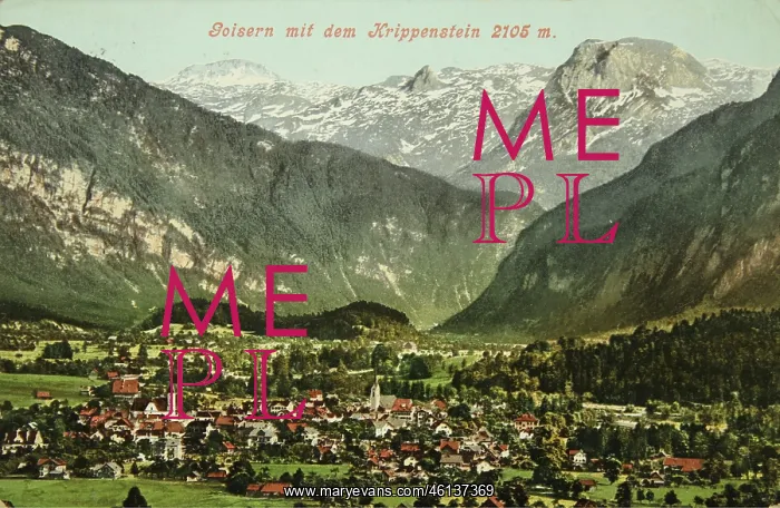 : Goisern with the Krippenstein (2105 m). 1907 : Goisern with the Krippenstein (2105 m). 1907