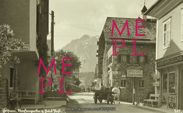 : Goisern. Street with the Hotel Post. About : Goisern. Street with the Hotel Post. About