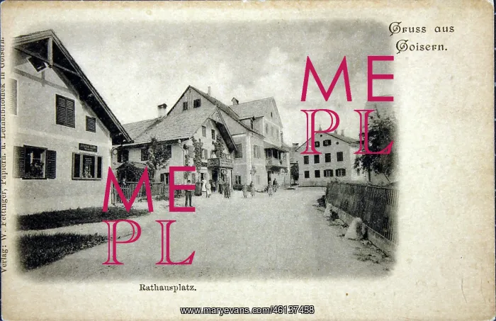 : Goisern. Town Hall Square. About 1910. Collotype : Goisern. Town Hall Square. About 1910. Collotype