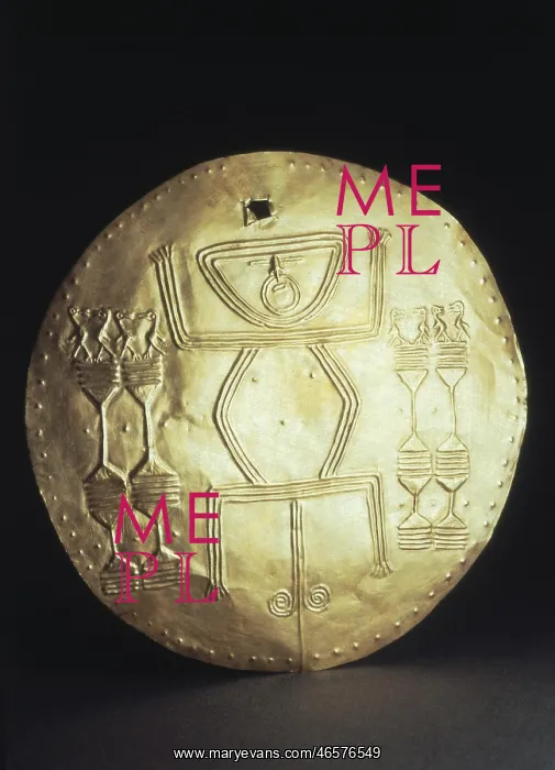 : Gold breastplate with schematic figure of a man : Gold breastplate with schematic figure of a man