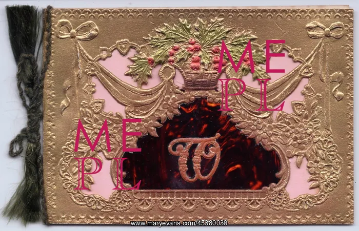 : Gold embossed Christmas card with initial T : Gold embossed Christmas card with initial T