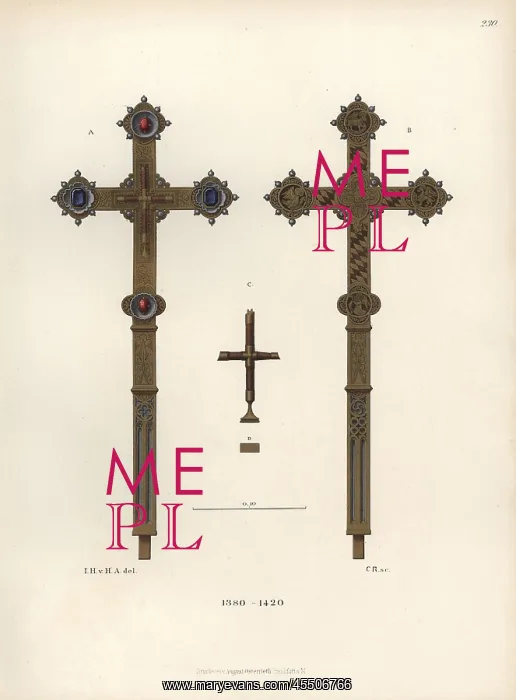 : Gold-plated silver cross decorated with rubies : Gold-plated silver cross decorated with rubies