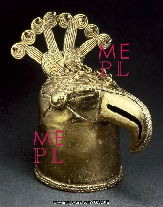 : Gold stick handle with figure of a bird. Majagual : Gold stick handle with figure of a bird. Majagual