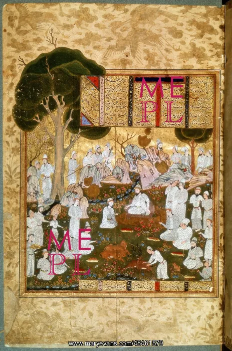 : Golden Age of Earthly paradise with streams, bordered : Golden Age of Earthly paradise with streams, bordered