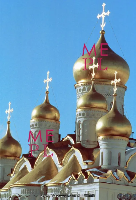 : Golden domes of Cathedral of Annunciation, 1993 : Golden domes of Cathedral of Annunciation, 1993