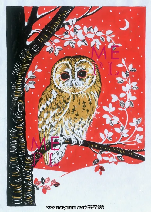 : Golden Owl on a Branch