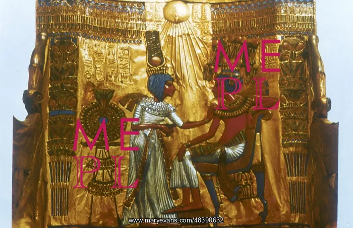 : Golden Throne with Aten Disk, from the tomb of : Golden Throne with Aten Disk, from the tomb of