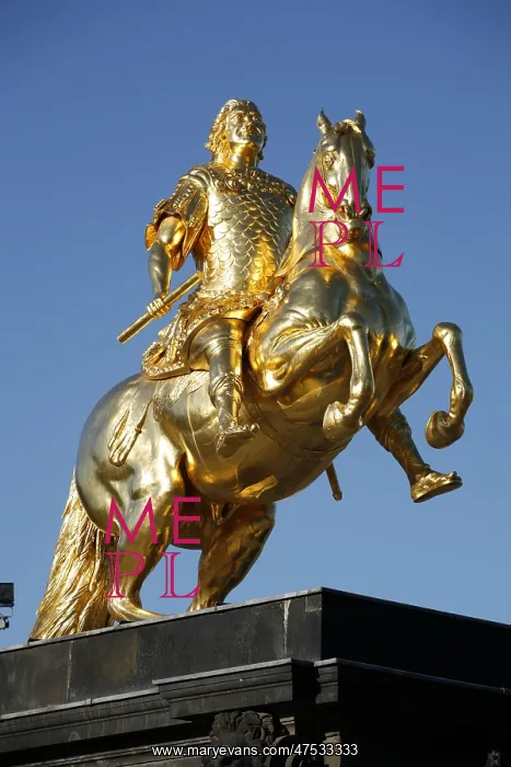 : Goldener Reiter statue in Dresden, Germany : Goldener Reiter statue in Dresden, Germany
