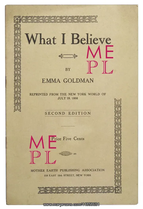 : GOLDMAN PAMPHLET : GOLDMAN PAMPHLET