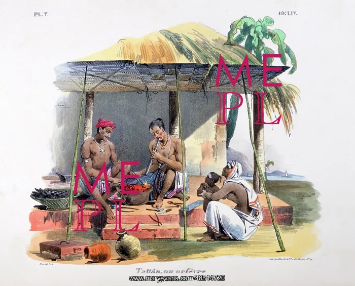 : Goldsmiths at work in India; early 19th Century : Goldsmiths at work in India; early 19th Century