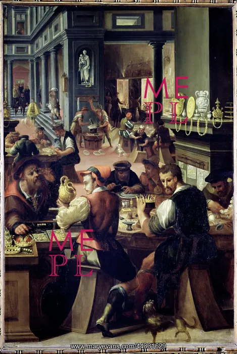 : The goldsmith's workshop, painted on : The goldsmith's workshop, painted on