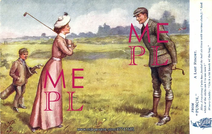  : Golf couple with Caddy