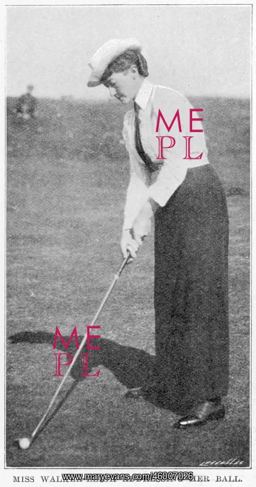 : Golf - Miss Walker-Leigh Addressing her Ball : Golf - Miss Walker-Leigh Addressing her Ball