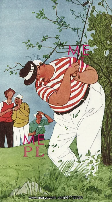  : Golfer hacks at Ball lost in Rough