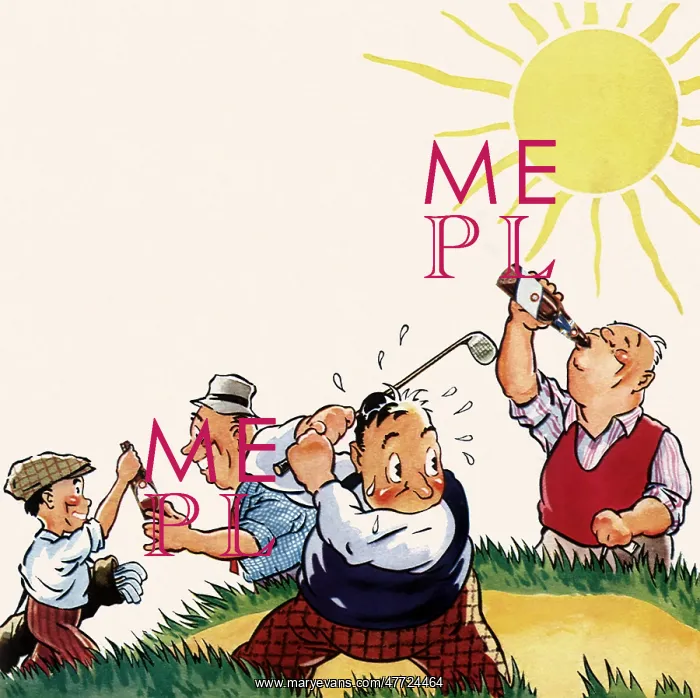  : Golfer in Sand Trap while Others drink Beer