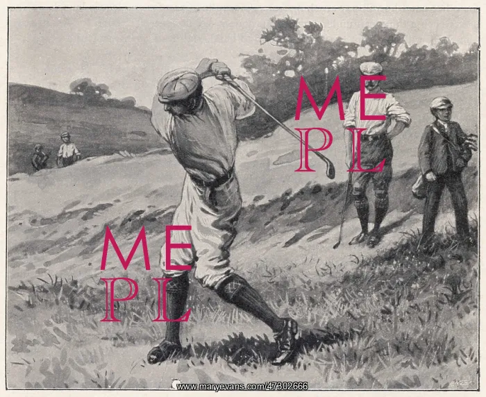 : Golfer's Backswing - circa 1890 : Golfer's Backswing - circa 1890
