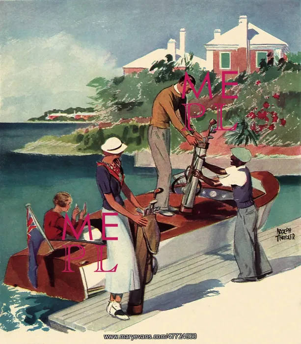 : Golfers get off Boat