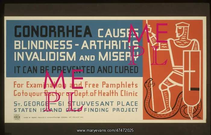 : Gonorrhea causes blindness - arthritis, invalidism and miser : Gonorrhea causes blindness - arthritis, invalidism and miser