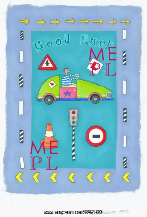  : Good Luck - driving test design - with learner driver in car